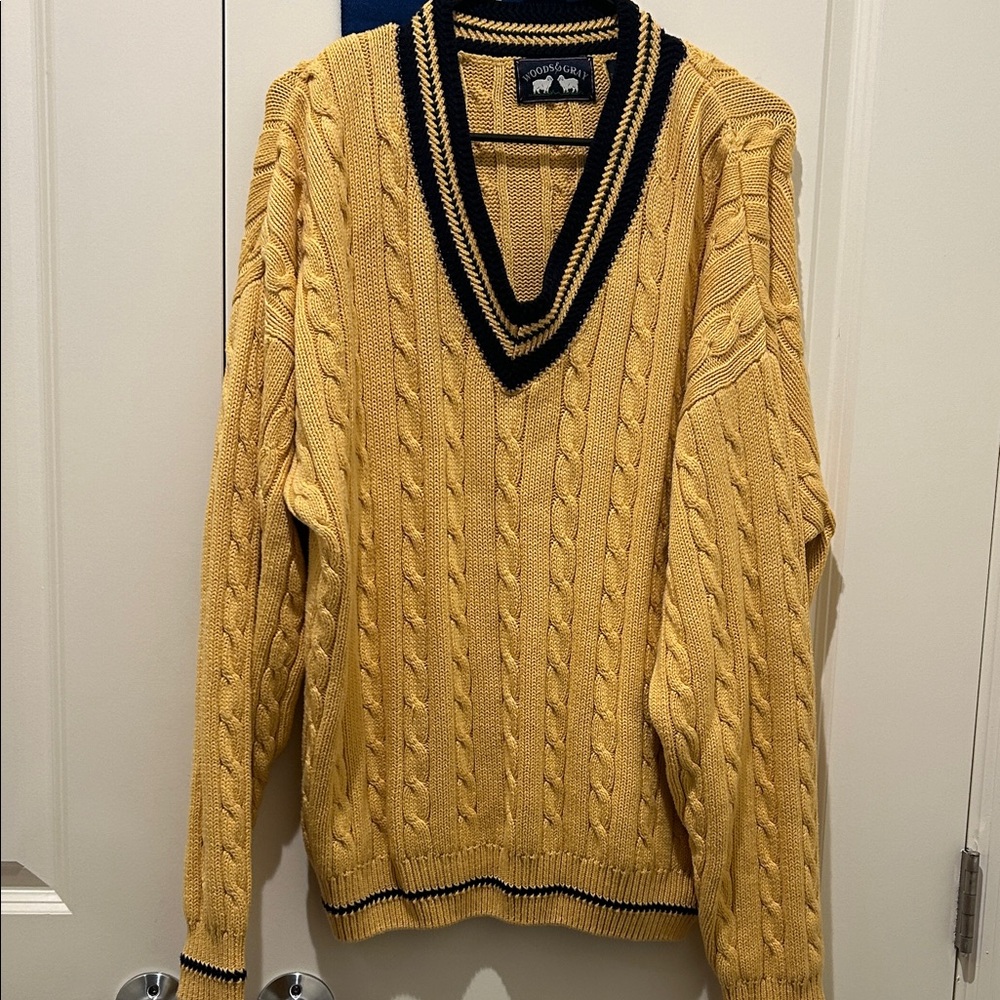 Woods & Gray Men's Yellow Cable Knit Sweater